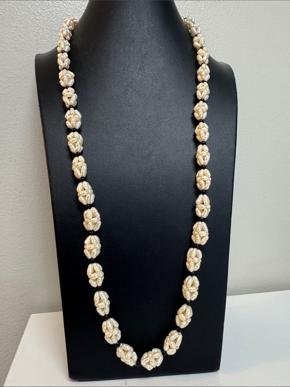GENUINE Pearl Cluster Long Necklace